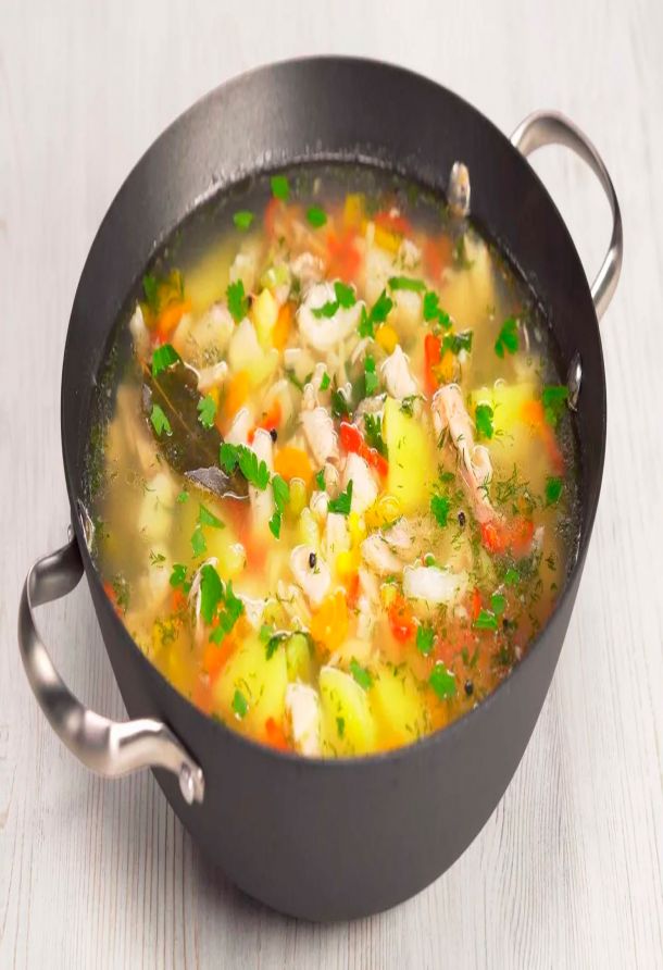 Царская уха из петуха с рыбой