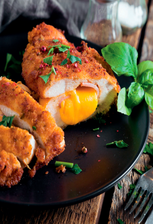 Куриные рулетики с сыром и ветчиной в аэрогриле