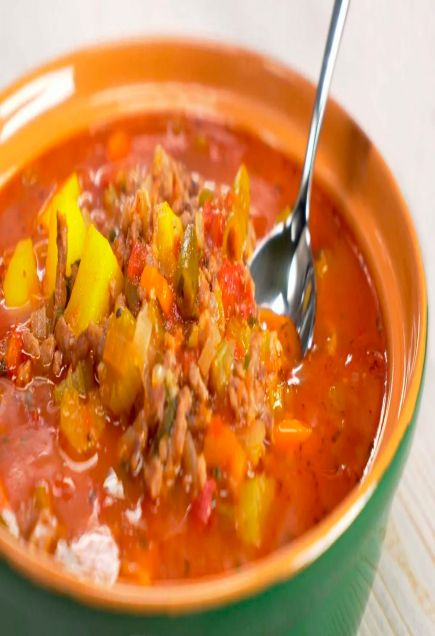 Мясной томатный суп