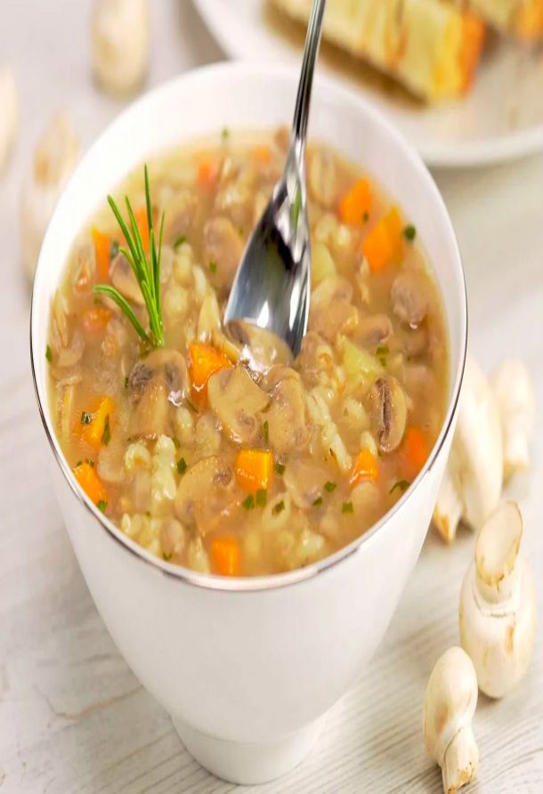 Перловый суп с грибами