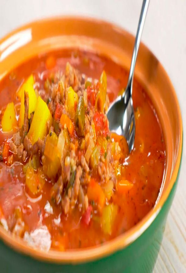 Мясной томатный суп