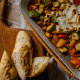 Запеченные овощи с яйцами и фетой
